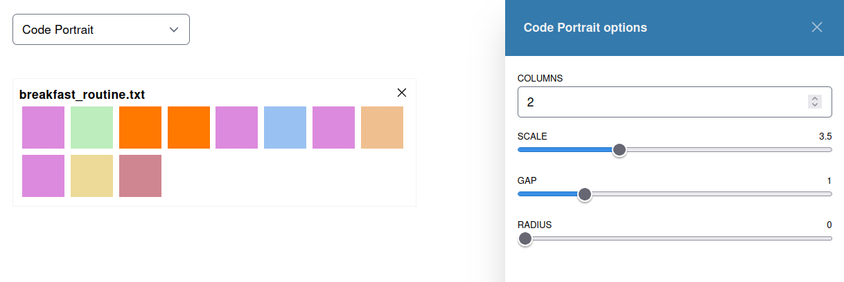 code portrait example 1