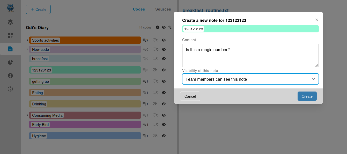 add note to code