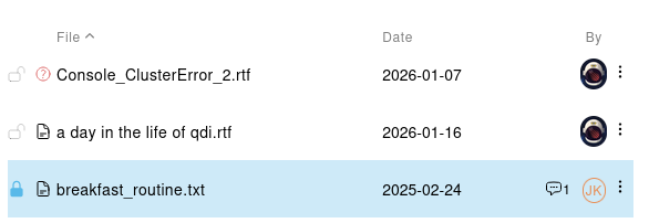notes icon in file list