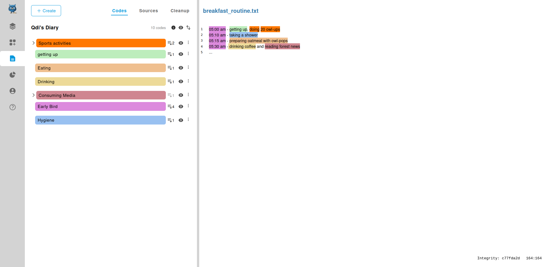 Ovierview of the coding page