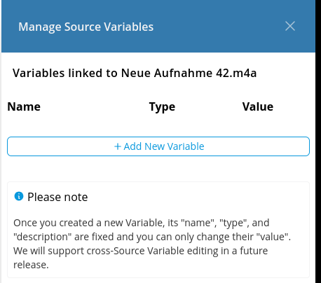 variables trigger button