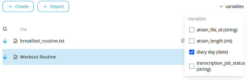 variables trigger button