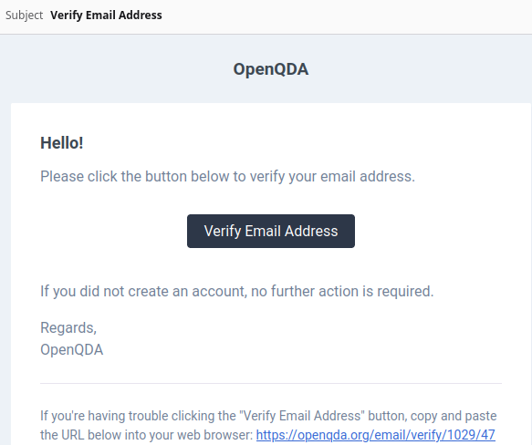 verification via email